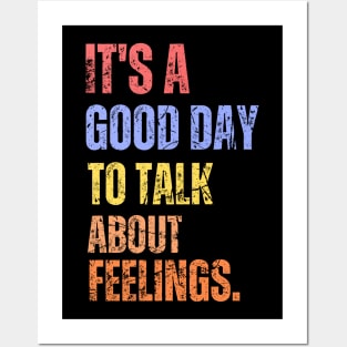 It's A Good Day to Talk About Feelings Retro Vintage Mental Health Posters and Art